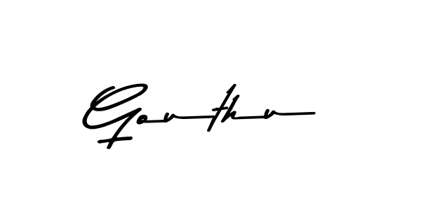 Create a beautiful signature design for name Gouthu. With this signature (Asem Kandis PERSONAL USE) fonts, you can make a handwritten signature for free. Gouthu signature style 9 images and pictures png