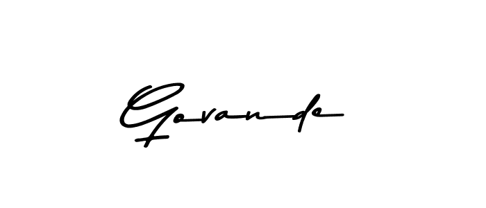 Create a beautiful signature design for name Govande. With this signature (Asem Kandis PERSONAL USE) fonts, you can make a handwritten signature for free. Govande signature style 9 images and pictures png