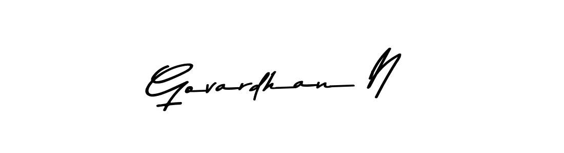 Create a beautiful signature design for name Govardhan N. With this signature (Asem Kandis PERSONAL USE) fonts, you can make a handwritten signature for free. Govardhan N signature style 9 images and pictures png