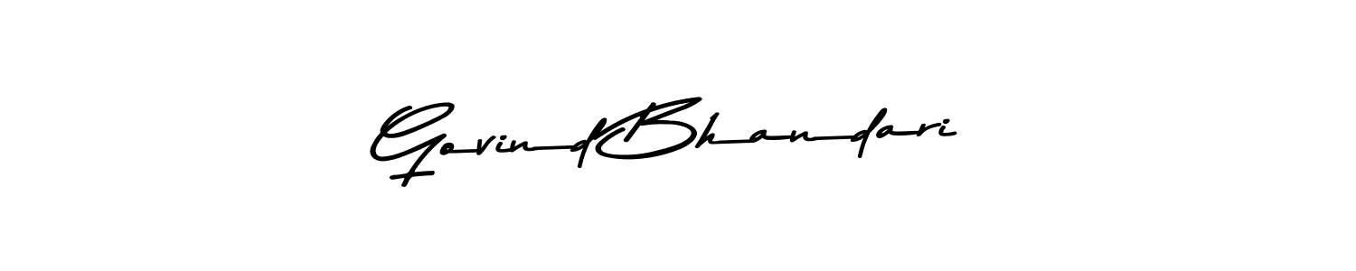 How to make Govind Bhandari name signature. Use Asem Kandis PERSONAL USE style for creating short signs online. This is the latest handwritten sign. Govind Bhandari signature style 9 images and pictures png