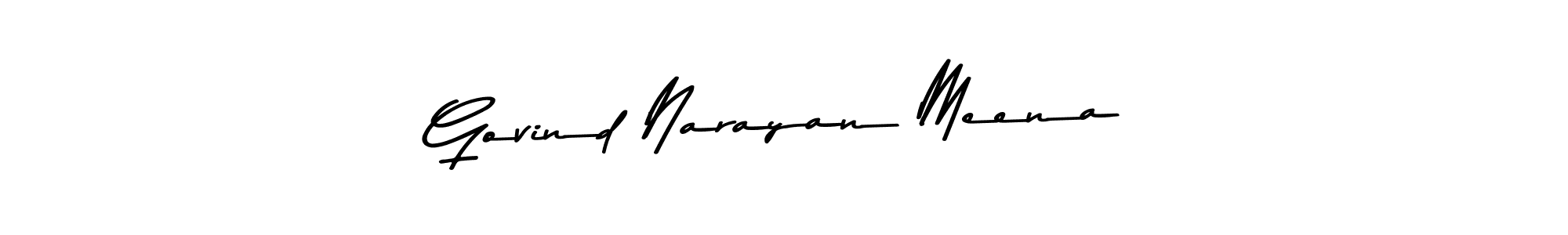 Make a beautiful signature design for name Govind Narayan Meena. With this signature (Asem Kandis PERSONAL USE) style, you can create a handwritten signature for free. Govind Narayan Meena signature style 9 images and pictures png