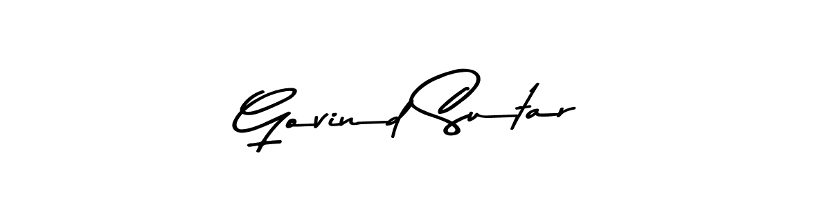 Make a beautiful signature design for name Govind Sutar. With this signature (Asem Kandis PERSONAL USE) style, you can create a handwritten signature for free. Govind Sutar signature style 9 images and pictures png