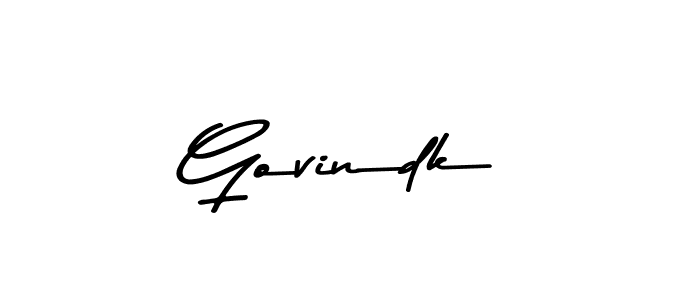 How to make Govindk name signature. Use Asem Kandis PERSONAL USE style for creating short signs online. This is the latest handwritten sign. Govindk signature style 9 images and pictures png