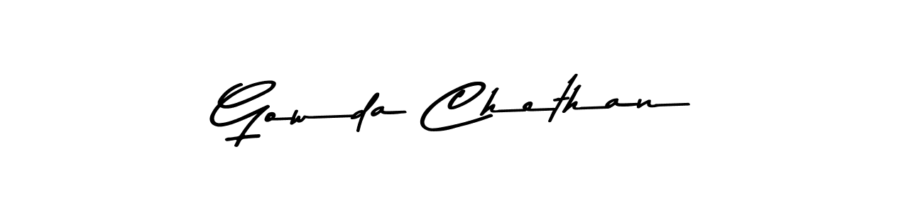 Make a beautiful signature design for name Gowda Chethan. With this signature (Asem Kandis PERSONAL USE) style, you can create a handwritten signature for free. Gowda Chethan signature style 9 images and pictures png