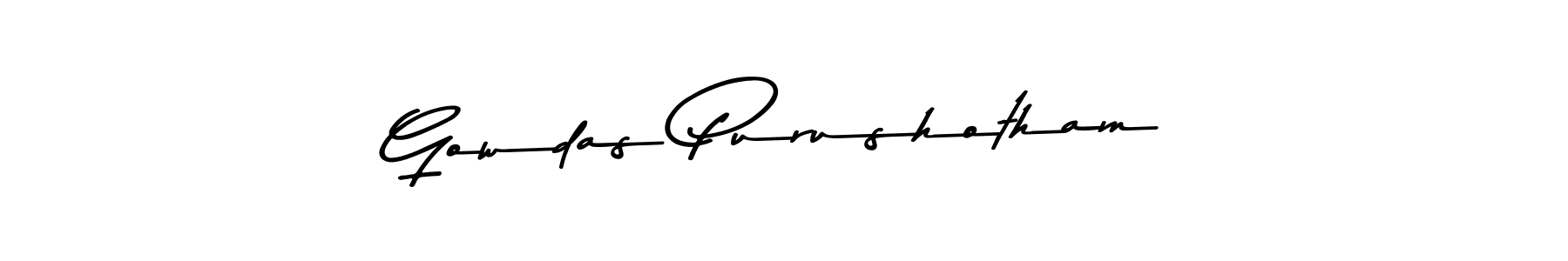 Make a beautiful signature design for name Gowdas Purushotham. With this signature (Asem Kandis PERSONAL USE) style, you can create a handwritten signature for free. Gowdas Purushotham signature style 9 images and pictures png