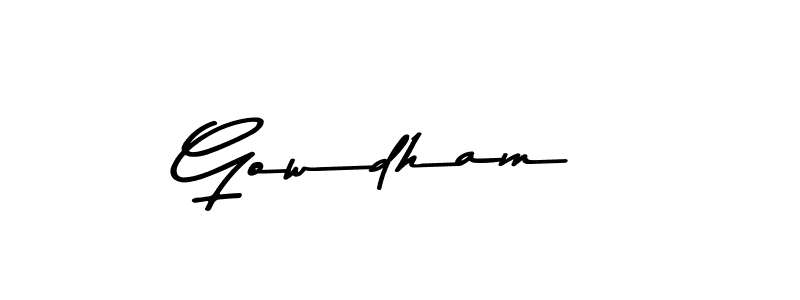 Use a signature maker to create a handwritten signature online. With this signature software, you can design (Asem Kandis PERSONAL USE) your own signature for name Gowdham . Gowdham  signature style 9 images and pictures png
