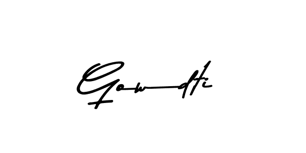 Create a beautiful signature design for name Gowdti. With this signature (Asem Kandis PERSONAL USE) fonts, you can make a handwritten signature for free. Gowdti signature style 9 images and pictures png