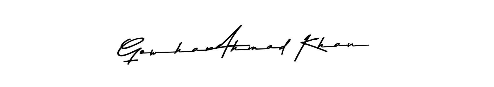 Design your own signature with our free online signature maker. With this signature software, you can create a handwritten (Asem Kandis PERSONAL USE) signature for name Gowhar Ahmad Khan. Gowhar Ahmad Khan signature style 9 images and pictures png