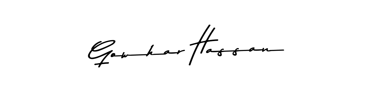 How to make Gowhar Hassan name signature. Use Asem Kandis PERSONAL USE style for creating short signs online. This is the latest handwritten sign. Gowhar Hassan signature style 9 images and pictures png