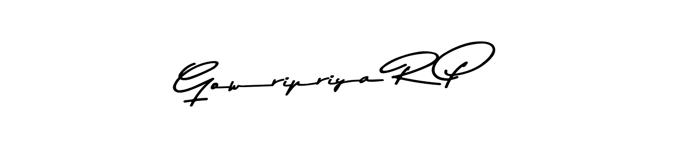 Asem Kandis PERSONAL USE is a professional signature style that is perfect for those who want to add a touch of class to their signature. It is also a great choice for those who want to make their signature more unique. Get Gowripriya R P name to fancy signature for free. Gowripriya R P signature style 9 images and pictures png