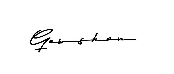 Create a beautiful signature design for name Gowshan. With this signature (Asem Kandis PERSONAL USE) fonts, you can make a handwritten signature for free. Gowshan signature style 9 images and pictures png