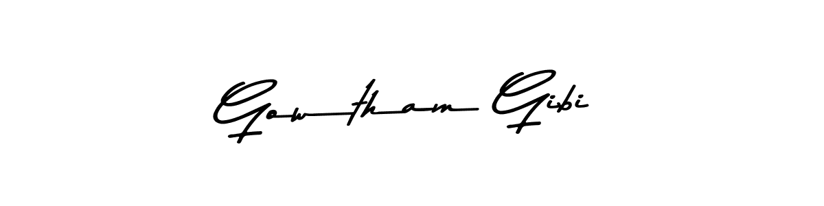 How to make Gowtham Gibi name signature. Use Asem Kandis PERSONAL USE style for creating short signs online. This is the latest handwritten sign. Gowtham Gibi signature style 9 images and pictures png