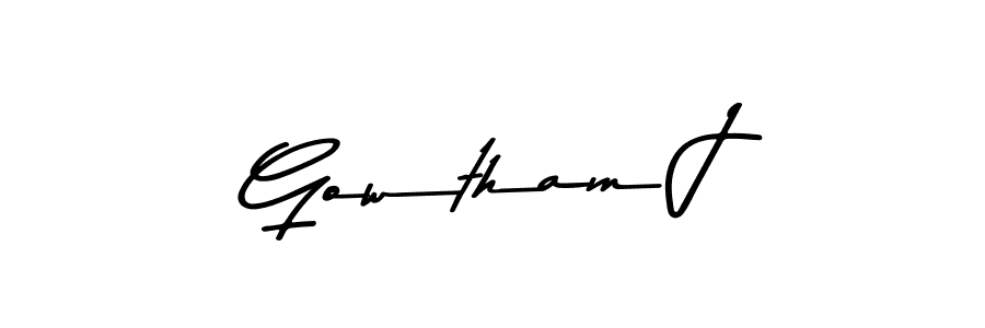 How to make Gowtham J signature? Asem Kandis PERSONAL USE is a professional autograph style. Create handwritten signature for Gowtham J name. Gowtham J signature style 9 images and pictures png