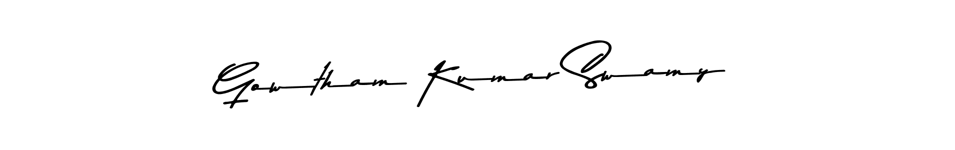 How to make Gowtham Kumar Swamy name signature. Use Asem Kandis PERSONAL USE style for creating short signs online. This is the latest handwritten sign. Gowtham Kumar Swamy signature style 9 images and pictures png