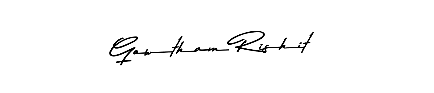 Also You can easily find your signature by using the search form. We will create Gowtham Rishit name handwritten signature images for you free of cost using Asem Kandis PERSONAL USE sign style. Gowtham Rishit signature style 9 images and pictures png