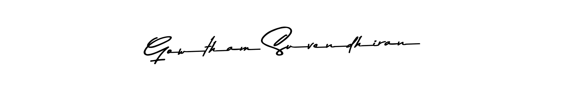 if you are searching for the best signature style for your name Gowtham Suvendhiran. so please give up your signature search. here we have designed multiple signature styles  using Asem Kandis PERSONAL USE. Gowtham Suvendhiran signature style 9 images and pictures png