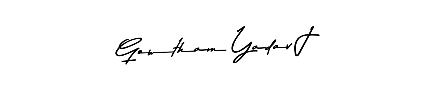 You can use this online signature creator to create a handwritten signature for the name Gowtham Yadav J. This is the best online autograph maker. Gowtham Yadav J signature style 9 images and pictures png