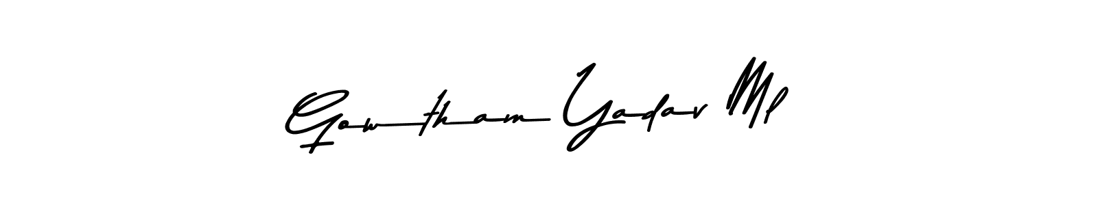 Similarly Asem Kandis PERSONAL USE is the best handwritten signature design. Signature creator online .You can use it as an online autograph creator for name Gowtham Yadav Ml. Gowtham Yadav Ml signature style 9 images and pictures png