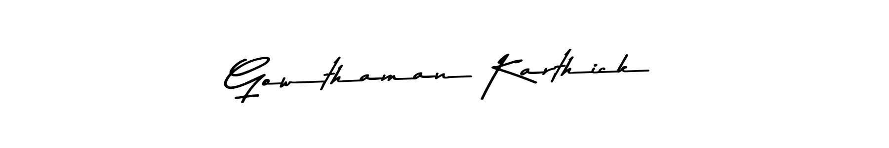 It looks lik you need a new signature style for name Gowthaman Karthick. Design unique handwritten (Asem Kandis PERSONAL USE) signature with our free signature maker in just a few clicks. Gowthaman Karthick signature style 9 images and pictures png