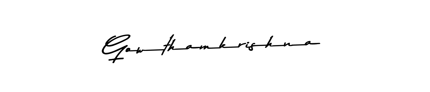 Create a beautiful signature design for name Gowthamkrishna. With this signature (Asem Kandis PERSONAL USE) fonts, you can make a handwritten signature for free. Gowthamkrishna signature style 9 images and pictures png