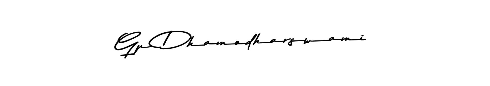 How to make Gp Dhamodharswami name signature. Use Asem Kandis PERSONAL USE style for creating short signs online. This is the latest handwritten sign. Gp Dhamodharswami signature style 9 images and pictures png