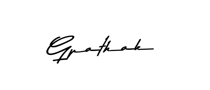 How to make Gpathak name signature. Use Asem Kandis PERSONAL USE style for creating short signs online. This is the latest handwritten sign. Gpathak signature style 9 images and pictures png