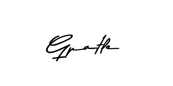 Make a beautiful signature design for name Gpatle. With this signature (Asem Kandis PERSONAL USE) style, you can create a handwritten signature for free. Gpatle signature style 9 images and pictures png