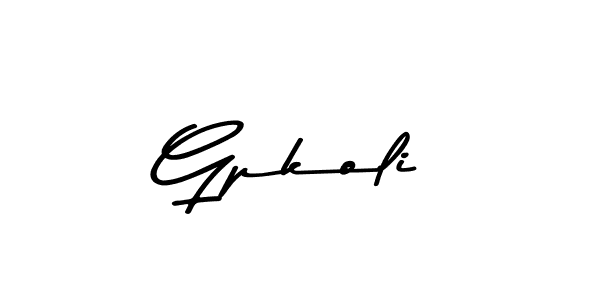 Gpkoli stylish signature style. Best Handwritten Sign (Asem Kandis PERSONAL USE) for my name. Handwritten Signature Collection Ideas for my name Gpkoli. Gpkoli signature style 9 images and pictures png