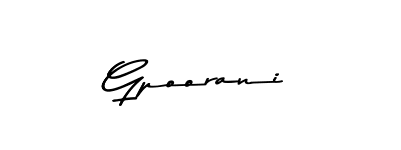 Create a beautiful signature design for name Gpoorani. With this signature (Asem Kandis PERSONAL USE) fonts, you can make a handwritten signature for free. Gpoorani signature style 9 images and pictures png