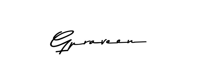 Gpraveen stylish signature style. Best Handwritten Sign (Asem Kandis PERSONAL USE) for my name. Handwritten Signature Collection Ideas for my name Gpraveen. Gpraveen signature style 9 images and pictures png