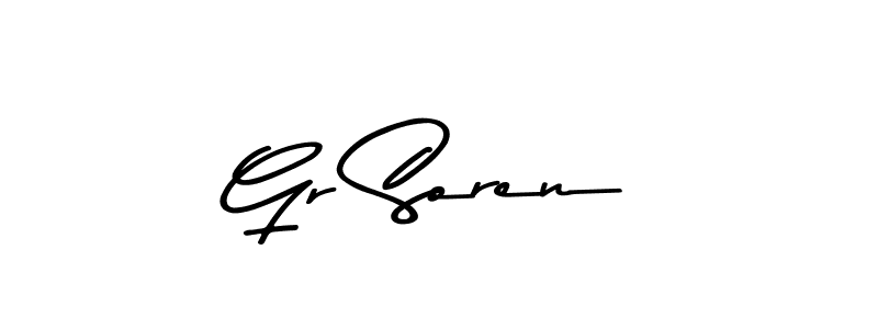 How to make Gr Soren name signature. Use Asem Kandis PERSONAL USE style for creating short signs online. This is the latest handwritten sign. Gr Soren signature style 9 images and pictures png