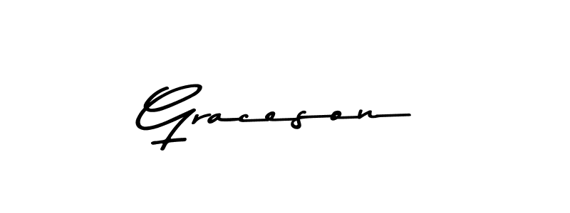 How to make Graceson name signature. Use Asem Kandis PERSONAL USE style for creating short signs online. This is the latest handwritten sign. Graceson signature style 9 images and pictures png