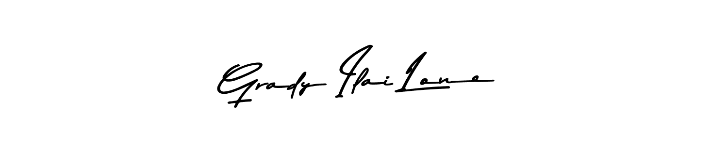 How to make Grady Ilai Lone name signature. Use Asem Kandis PERSONAL USE style for creating short signs online. This is the latest handwritten sign. Grady Ilai Lone signature style 9 images and pictures png
