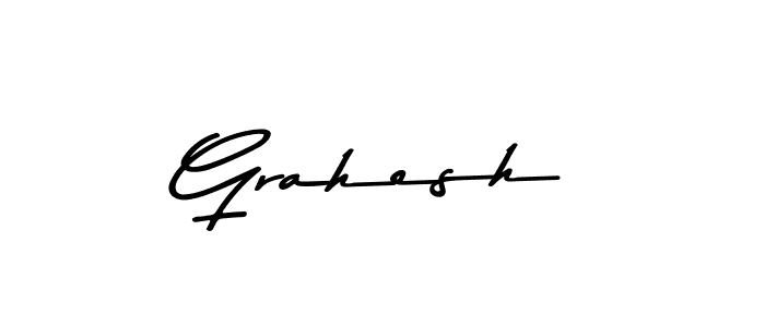 How to make Grahesh name signature. Use Asem Kandis PERSONAL USE style for creating short signs online. This is the latest handwritten sign. Grahesh signature style 9 images and pictures png