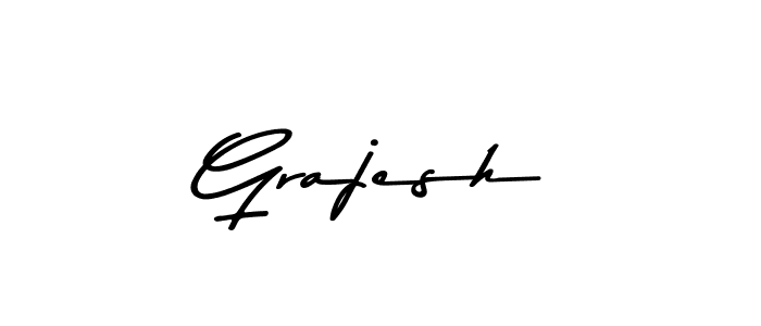 How to make Grajesh name signature. Use Asem Kandis PERSONAL USE style for creating short signs online. This is the latest handwritten sign. Grajesh signature style 9 images and pictures png