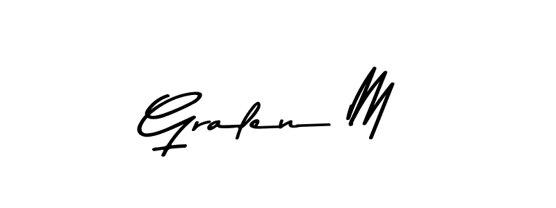 How to Draw Gralen M signature style? Asem Kandis PERSONAL USE is a latest design signature styles for name Gralen M. Gralen M signature style 9 images and pictures png