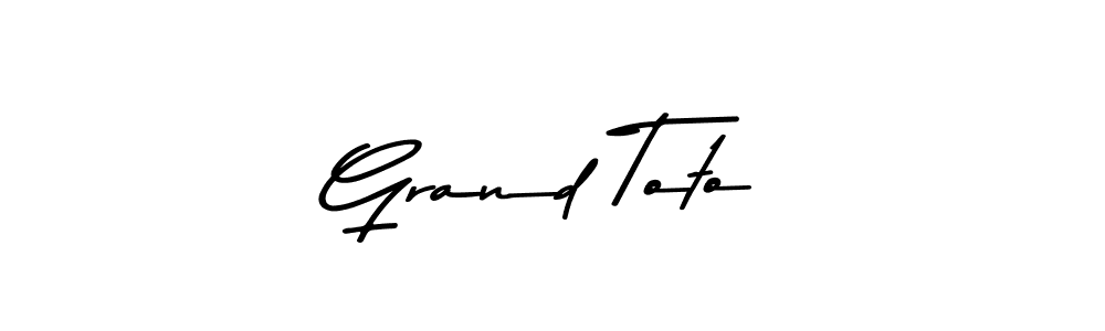 Create a beautiful signature design for name Grand Toto. With this signature (Asem Kandis PERSONAL USE) fonts, you can make a handwritten signature for free. Grand Toto signature style 9 images and pictures png