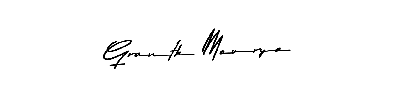 Make a beautiful signature design for name Granth Mourya. With this signature (Asem Kandis PERSONAL USE) style, you can create a handwritten signature for free. Granth Mourya signature style 9 images and pictures png