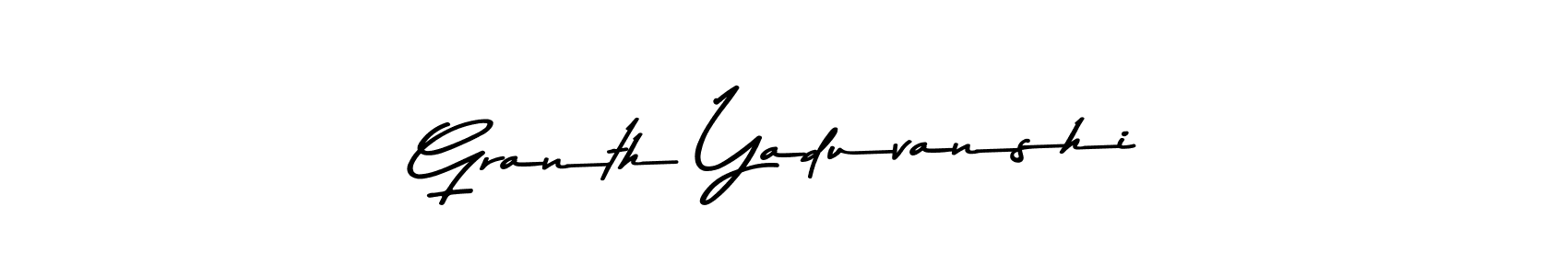 The best way (Asem Kandis PERSONAL USE) to make a short signature is to pick only two or three words in your name. The name Granth Yaduvanshi include a total of six letters. For converting this name. Granth Yaduvanshi signature style 9 images and pictures png