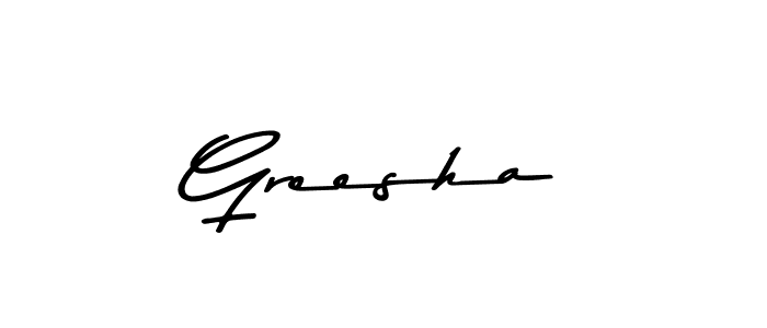 Create a beautiful signature design for name Greesha. With this signature (Asem Kandis PERSONAL USE) fonts, you can make a handwritten signature for free. Greesha signature style 9 images and pictures png