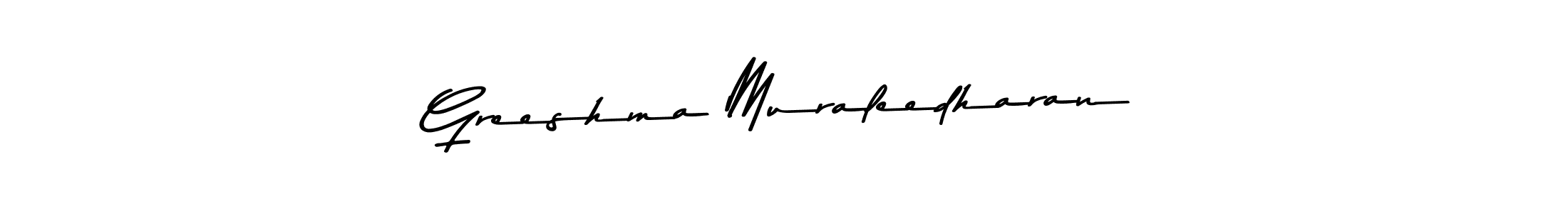 Create a beautiful signature design for name Greeshma Muraleedharan. With this signature (Asem Kandis PERSONAL USE) fonts, you can make a handwritten signature for free. Greeshma Muraleedharan signature style 9 images and pictures png