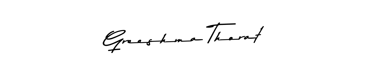 Design your own signature with our free online signature maker. With this signature software, you can create a handwritten (Asem Kandis PERSONAL USE) signature for name Greeshma Thorat. Greeshma Thorat signature style 9 images and pictures png