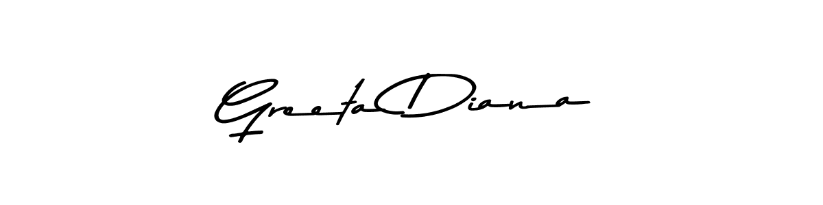 Design your own signature with our free online signature maker. With this signature software, you can create a handwritten (Asem Kandis PERSONAL USE) signature for name Greeta Diana. Greeta Diana signature style 9 images and pictures png