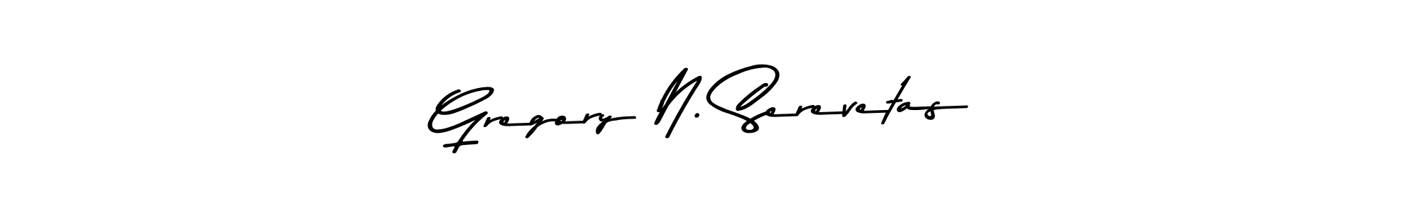 How to make Gregory N. Serevetas name signature. Use Asem Kandis PERSONAL USE style for creating short signs online. This is the latest handwritten sign. Gregory N. Serevetas signature style 9 images and pictures png