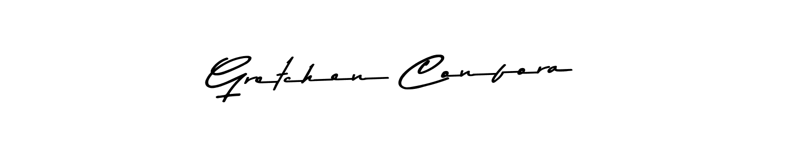 This is the best signature style for the Gretchen Confora name. Also you like these signature font (Asem Kandis PERSONAL USE). Mix name signature. Gretchen Confora signature style 9 images and pictures png