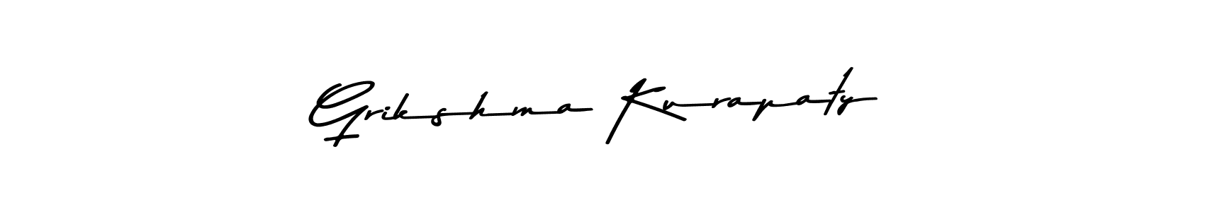 Make a beautiful signature design for name Grikshma Kurapaty. With this signature (Asem Kandis PERSONAL USE) style, you can create a handwritten signature for free. Grikshma Kurapaty signature style 9 images and pictures png