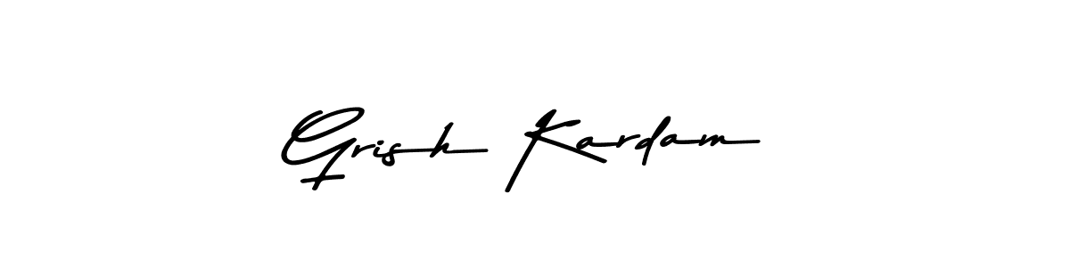 This is the best signature style for the Grish Kardam name. Also you like these signature font (Asem Kandis PERSONAL USE). Mix name signature. Grish Kardam signature style 9 images and pictures png