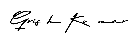 Asem Kandis PERSONAL USE is a professional signature style that is perfect for those who want to add a touch of class to their signature. Get Grish Kumar name fancy signature for free. Grish Kumar signature style 9 images and pictures png
