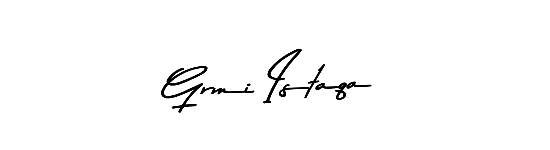How to make Grmi Istaqa name signature. Use Asem Kandis PERSONAL USE style for creating short signs online. This is the latest handwritten sign. Grmi Istaqa signature style 9 images and pictures png