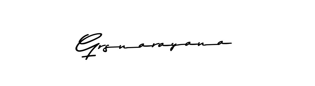 Create a beautiful signature design for name Grsnarayana. With this signature (Asem Kandis PERSONAL USE) fonts, you can make a handwritten signature for free. Grsnarayana signature style 9 images and pictures png